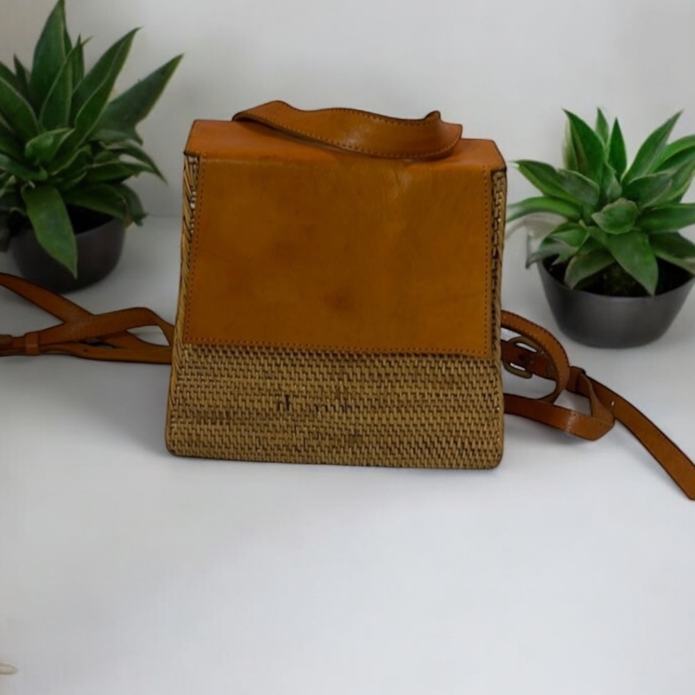 Street Level Tan and Brown Crossbody Bag with Textured Design